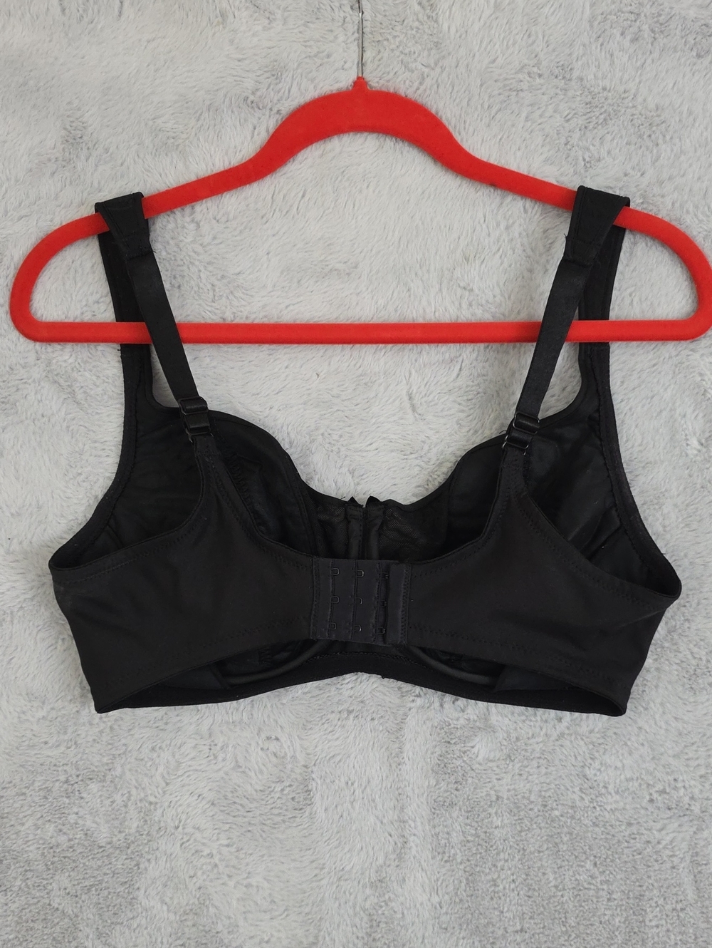 Glamorise 38DD Black Full Figure Underwire Bra Floral Jacquard Support - Picture 4 of 11